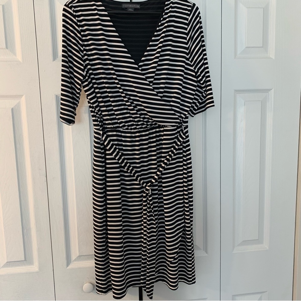 NWOT Black and white striped dress